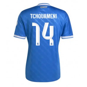 Lacne Muži Futbalové dres Real Madrid Aurelien Tchouameni #14 2025-26 Krátky Rukáv - Tretina